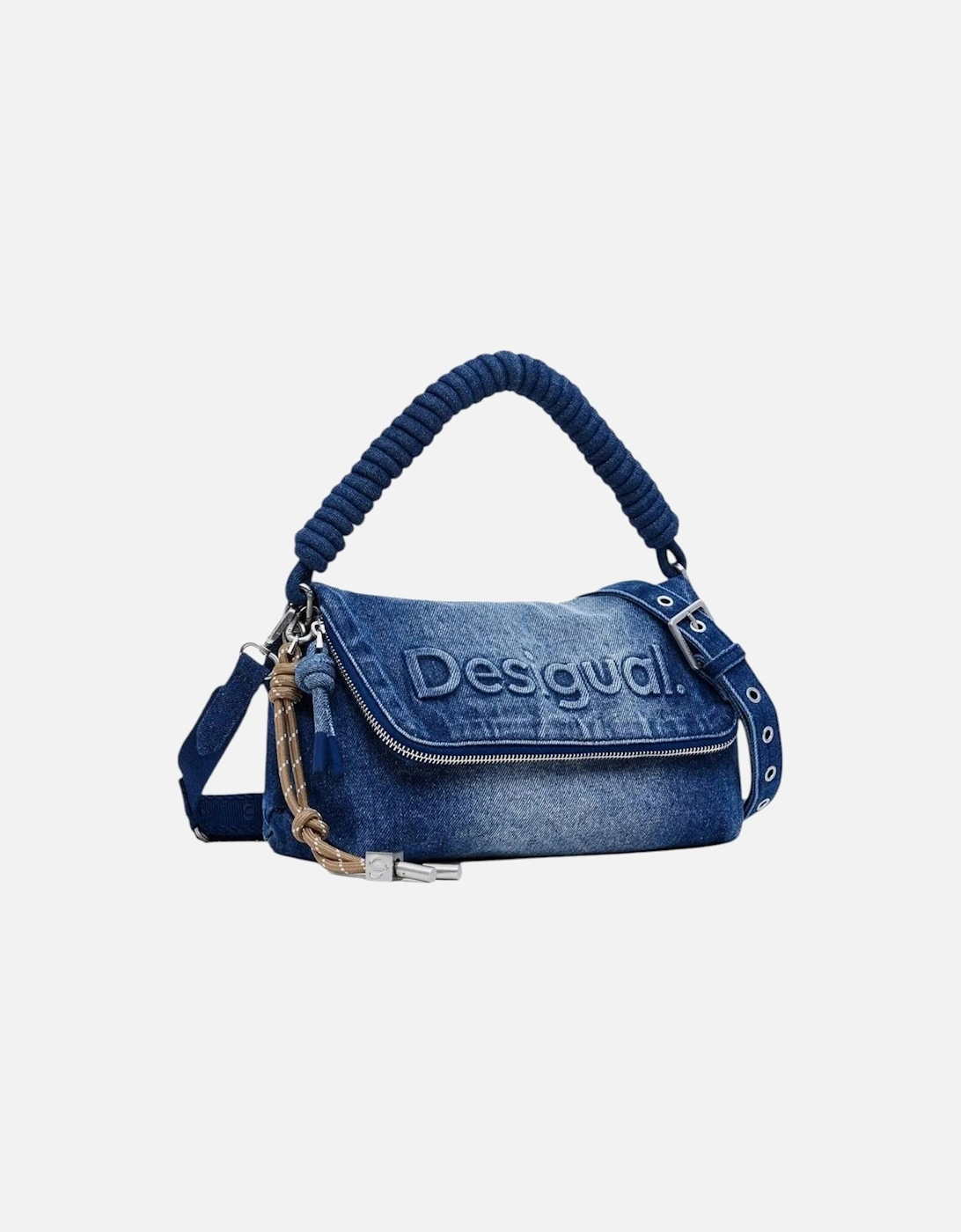 Shoulder Bag with Zip Closure Women - Blue, 4 of 3