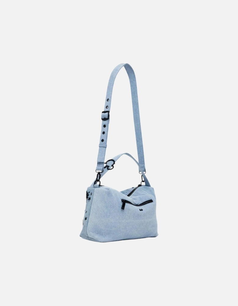 Handbag with Shoulder Strap and Print Women - Light Blue Bags