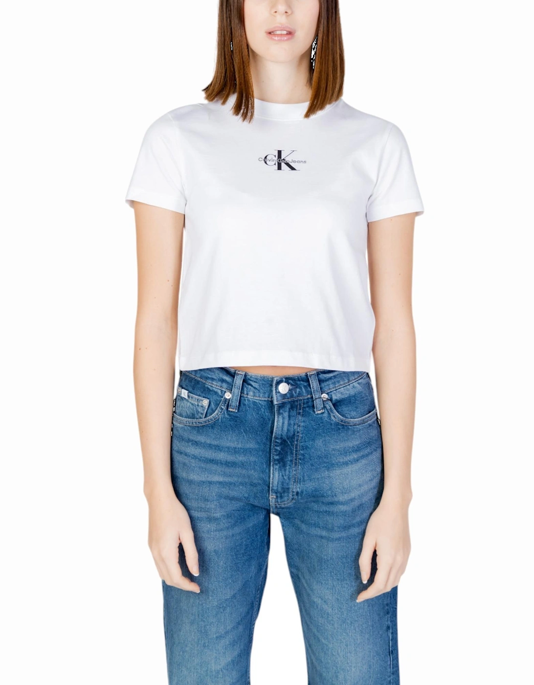 Short Sleeve Round Neck Cotton T-Shirt Women - White Shirts, 4 of 3