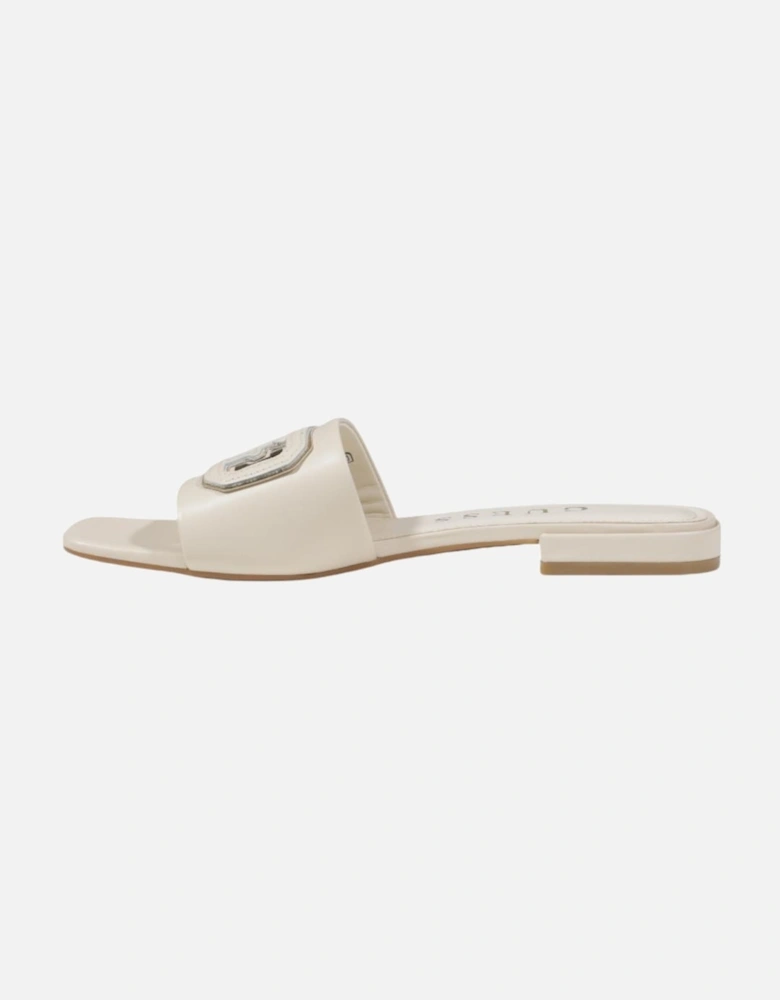 Leather and Polyurethane Slippers Women - White