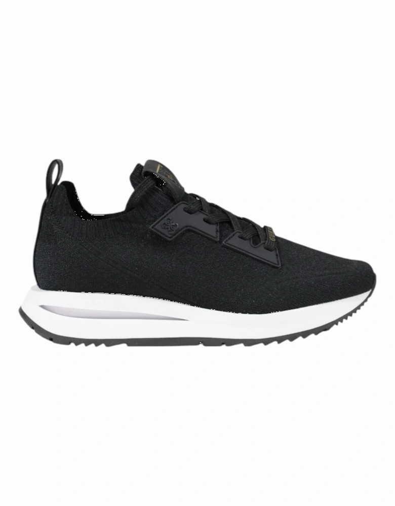 Lace-Up Polyester and Polyurethane Sneakers Women - Black