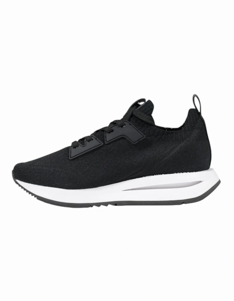 Lace-Up Polyester and Polyurethane Sneakers Women - Black