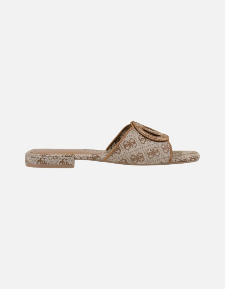 Printed Rubber Sole Slippers Women - Beige