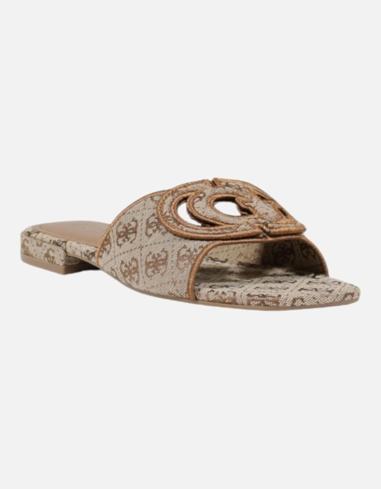 Printed Rubber Sole Slippers Women - Beige