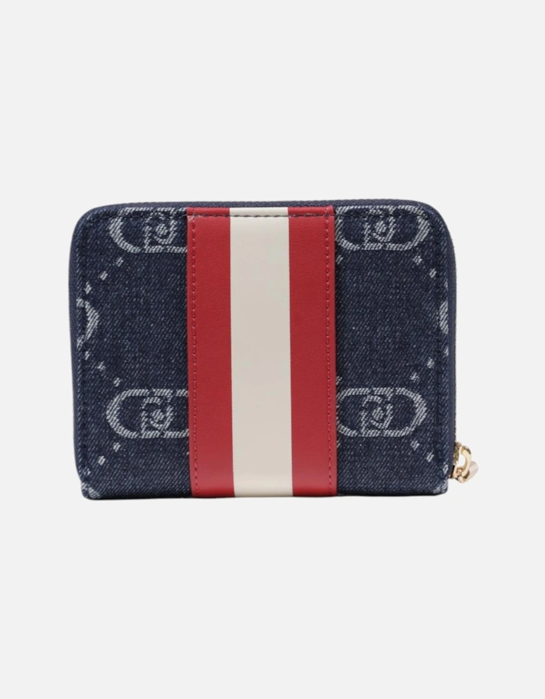 Zip Fastening Polyester Wallet Women - Blue