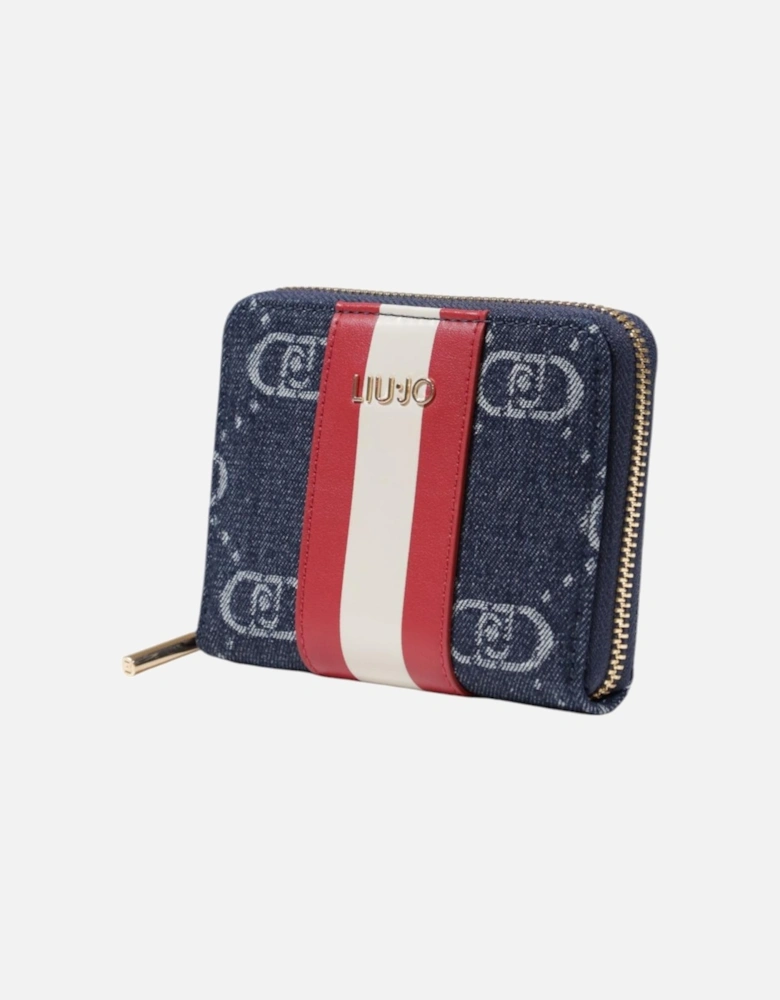 Zip Fastening Polyester Wallet Women - Blue