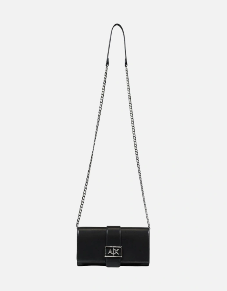 Plain Polyester Wallet with Clip Fastening Women - Black