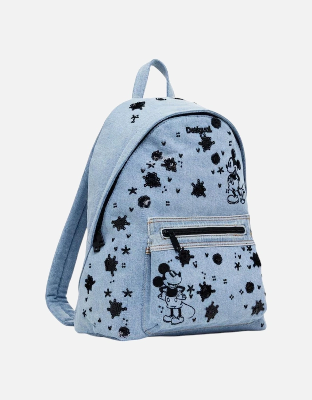 Printed Rucksack with Zip Fastening Women - Light Blue Bags, 4 of 3