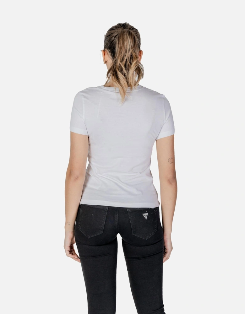 Printed Short Sleeve Round Neck T-shirt Women - White Shirts