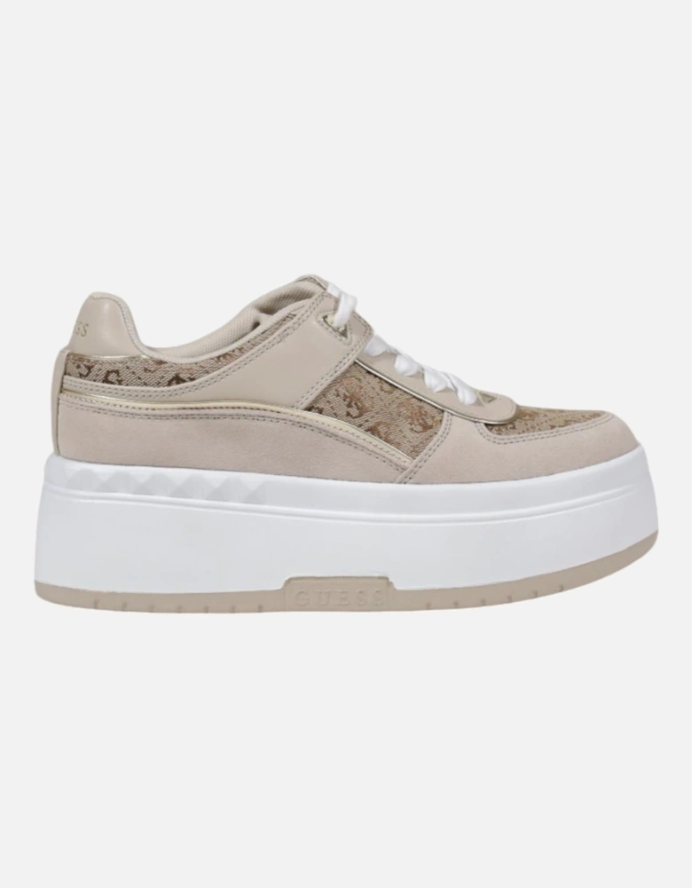 Lace-Up Beige Sneakers Women