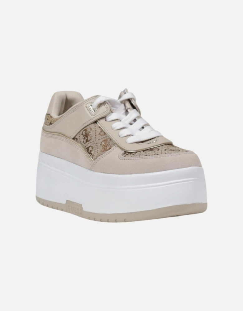 Lace-Up Beige Sneakers Women