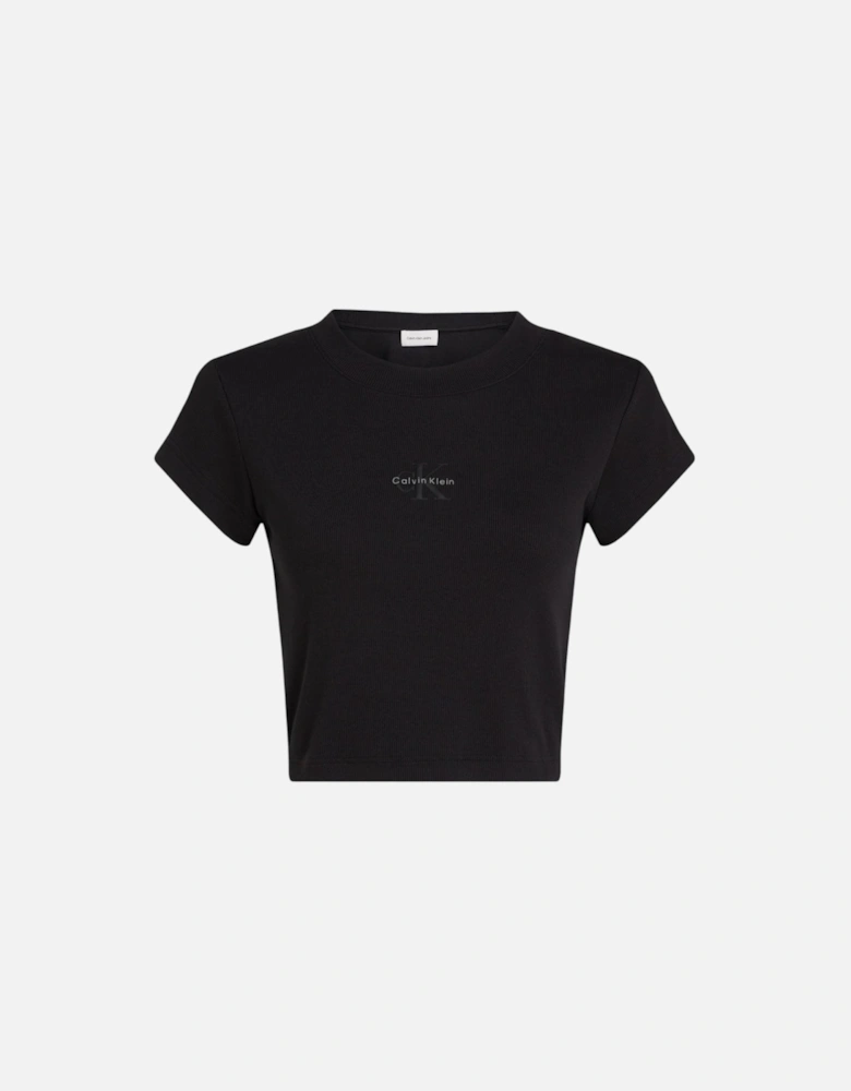 Round Neck Short Sleeve T-Shirt Women - Black Shirts
