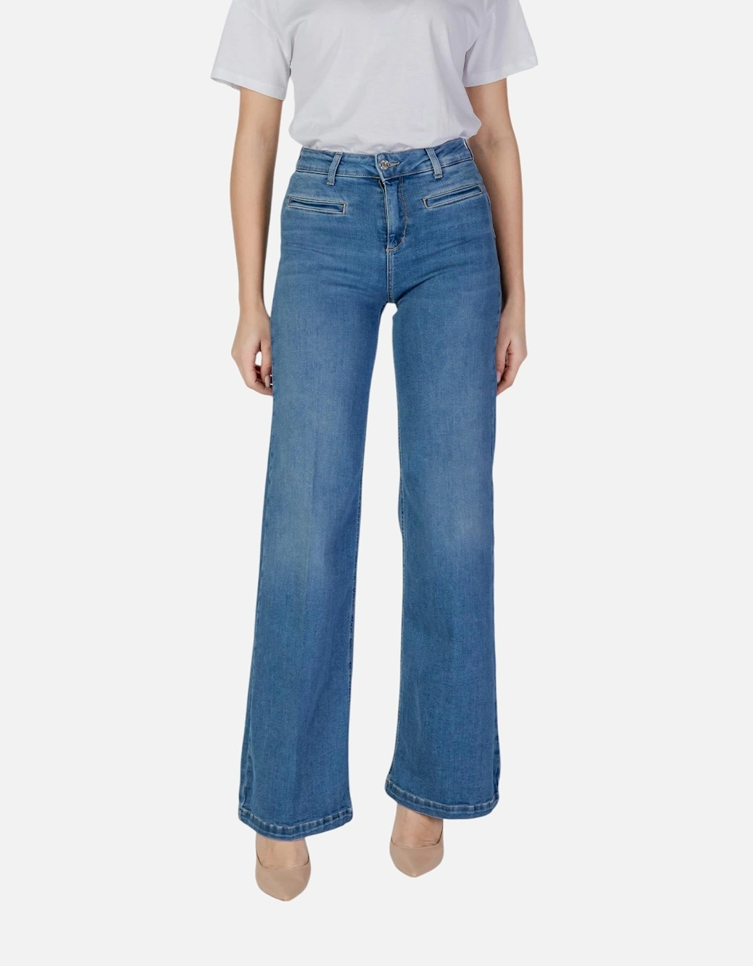 Zip and Button Fastening Jeans Women - Blue, 4 of 3