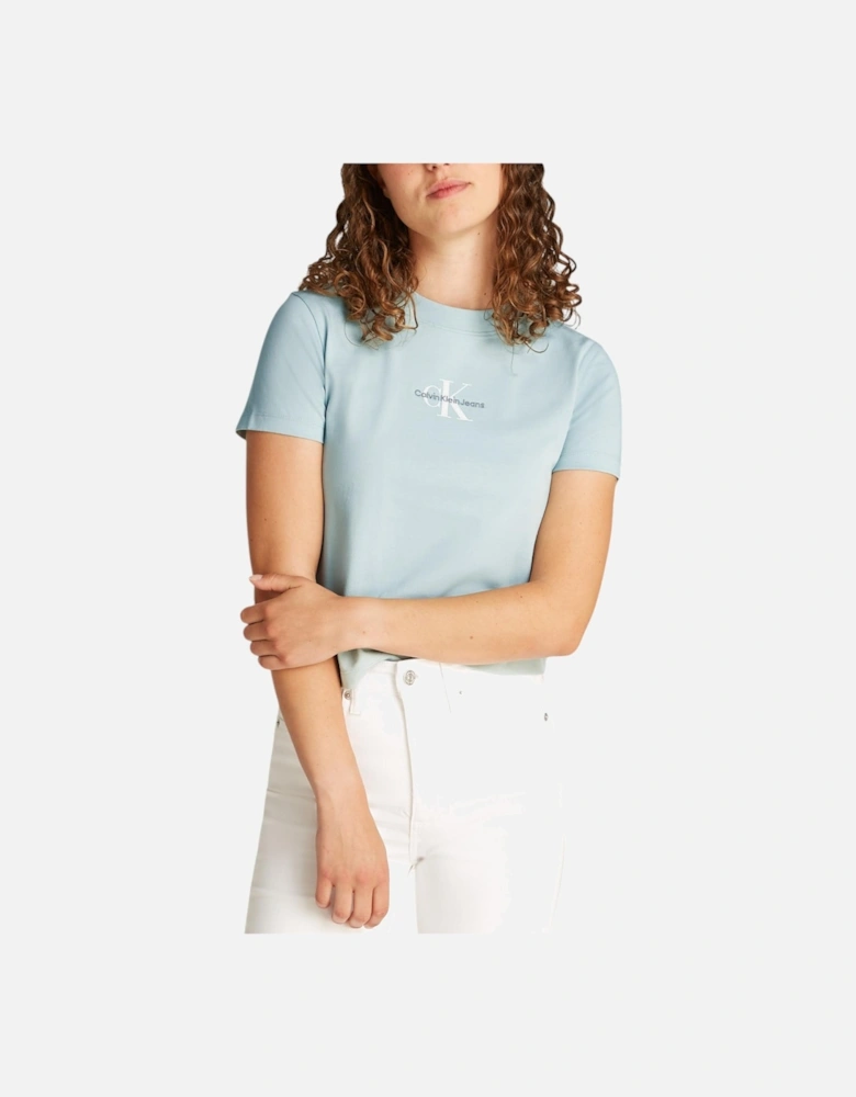Organic Cotton Round Neck T-Shirt Women - Light Blue Shirts