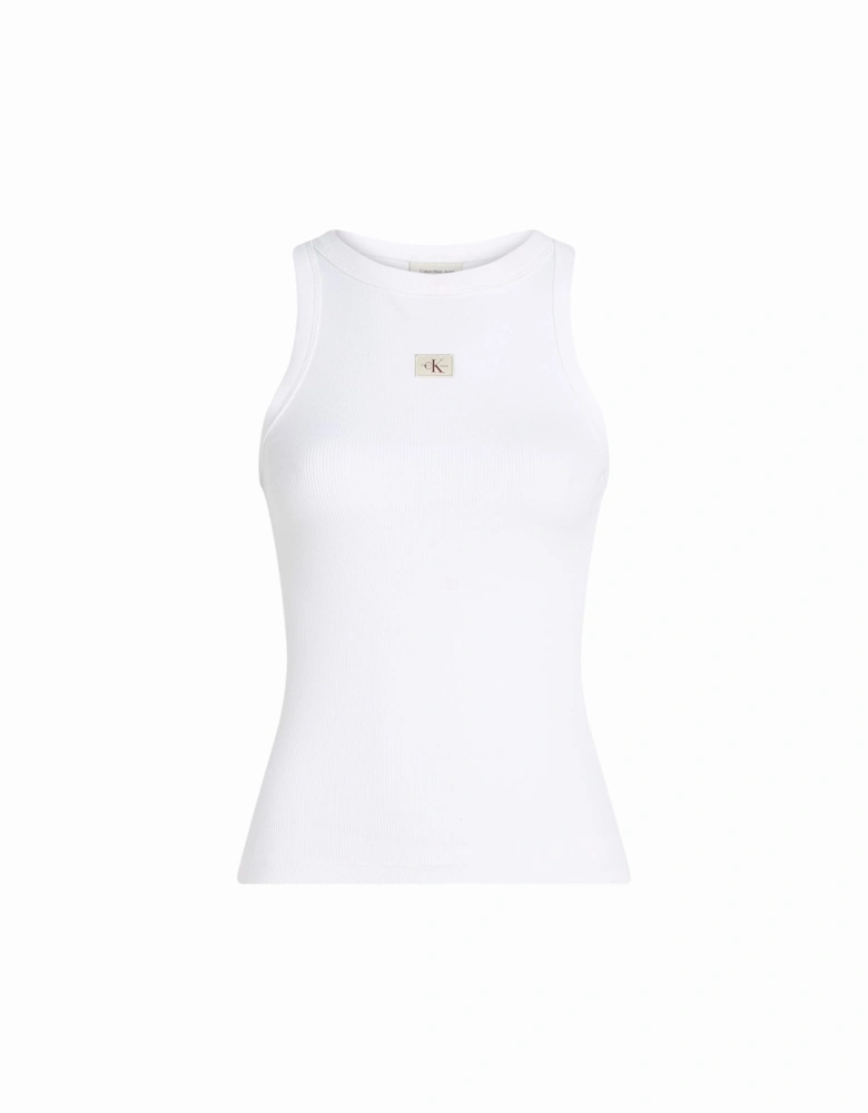 Boat Neck Organic Cotton Tank-Top Women - White Tops