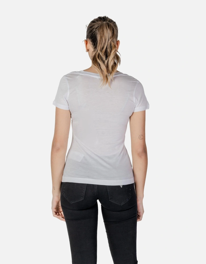 V-Neck Short Sleeve Lyocell T-Shirt Women - White Shirts