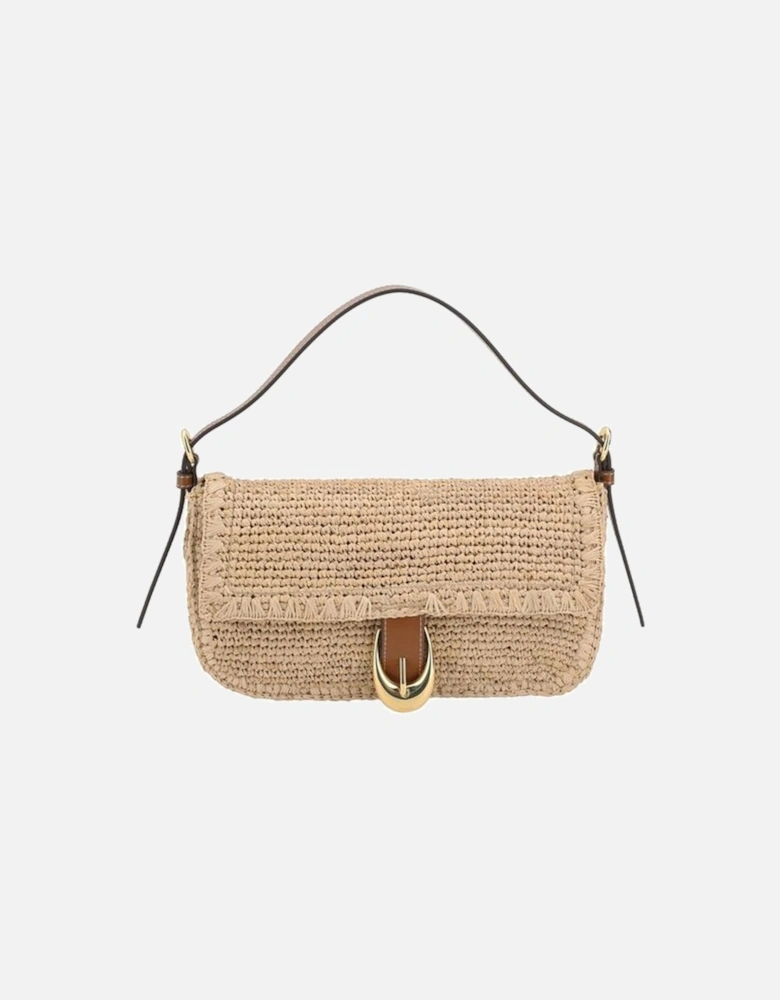 Raffia Harlow Shoulder Bag with Adjustable Strap Women - Beige