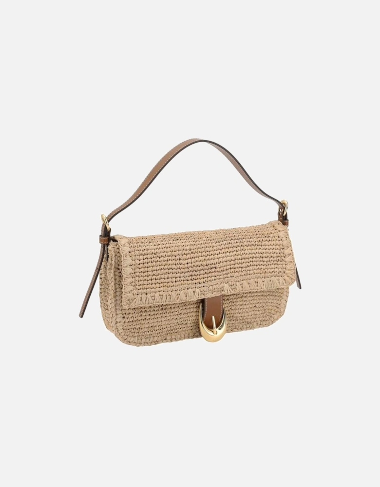 Raffia Harlow Shoulder Bag with Adjustable Strap Women - Beige