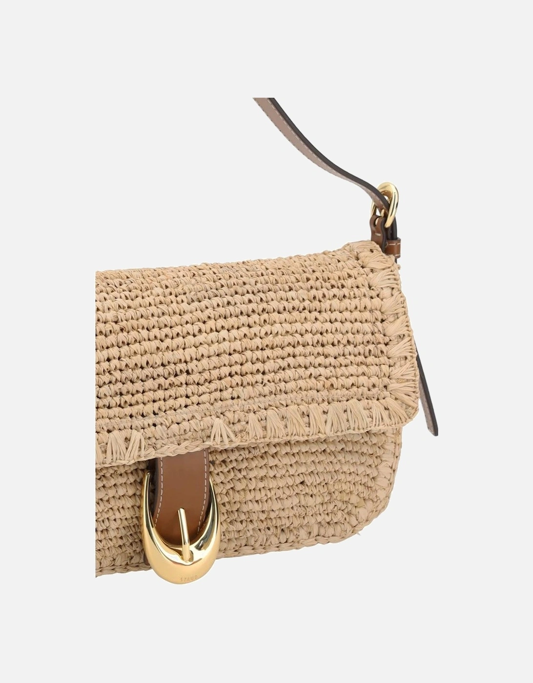 Raffia Harlow Shoulder Bag with Adjustable Strap Women - Beige