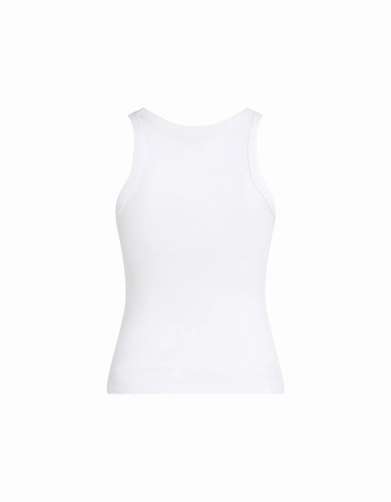 Sleeveless Boat Neck Printed Tank-Top Women - White Tops