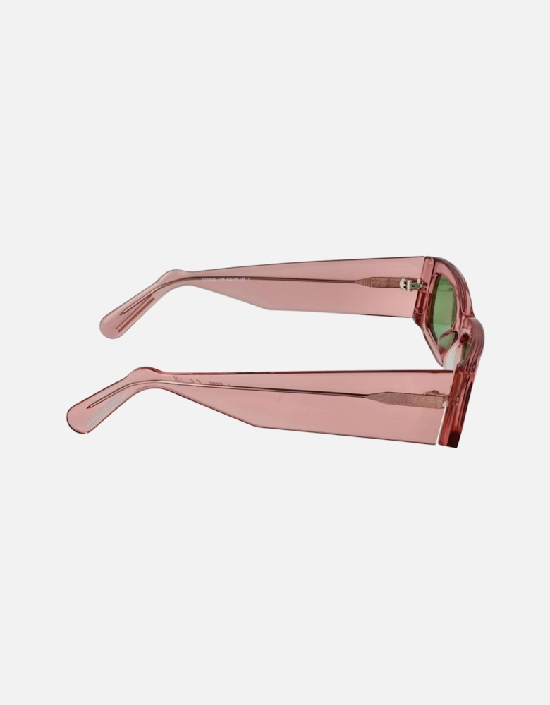 Acetate Full-Rim Rectangle Sunglasses with Green Lenses Unisex - Pink