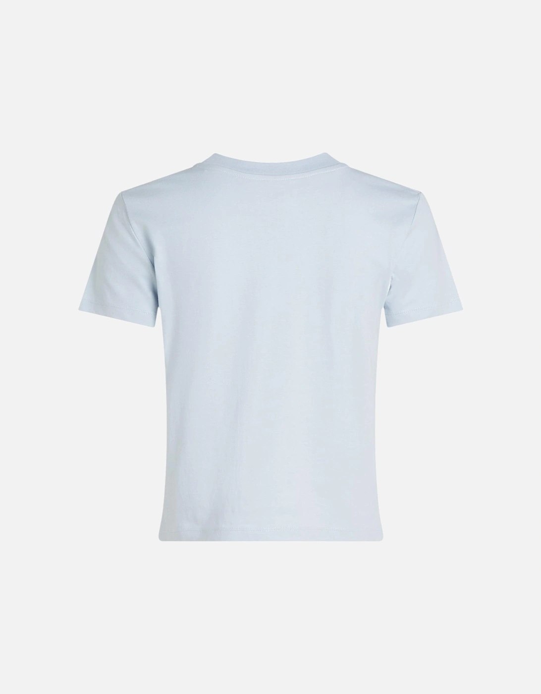 Printed Organic Cotton T-shirt with Short Sleeves Women - Light Blue