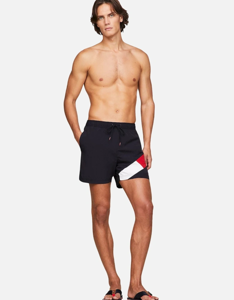 Slim Fit Medium Drawstring Swim Shorts, Navy