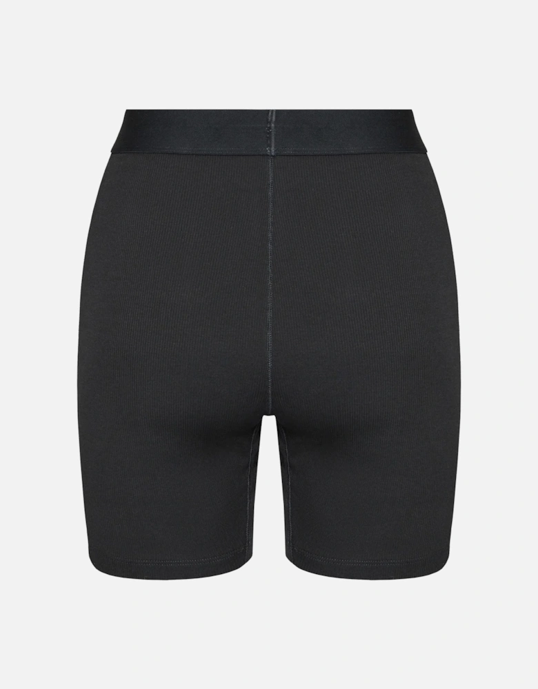 Women Modern Rib Cycling Shorts, Black