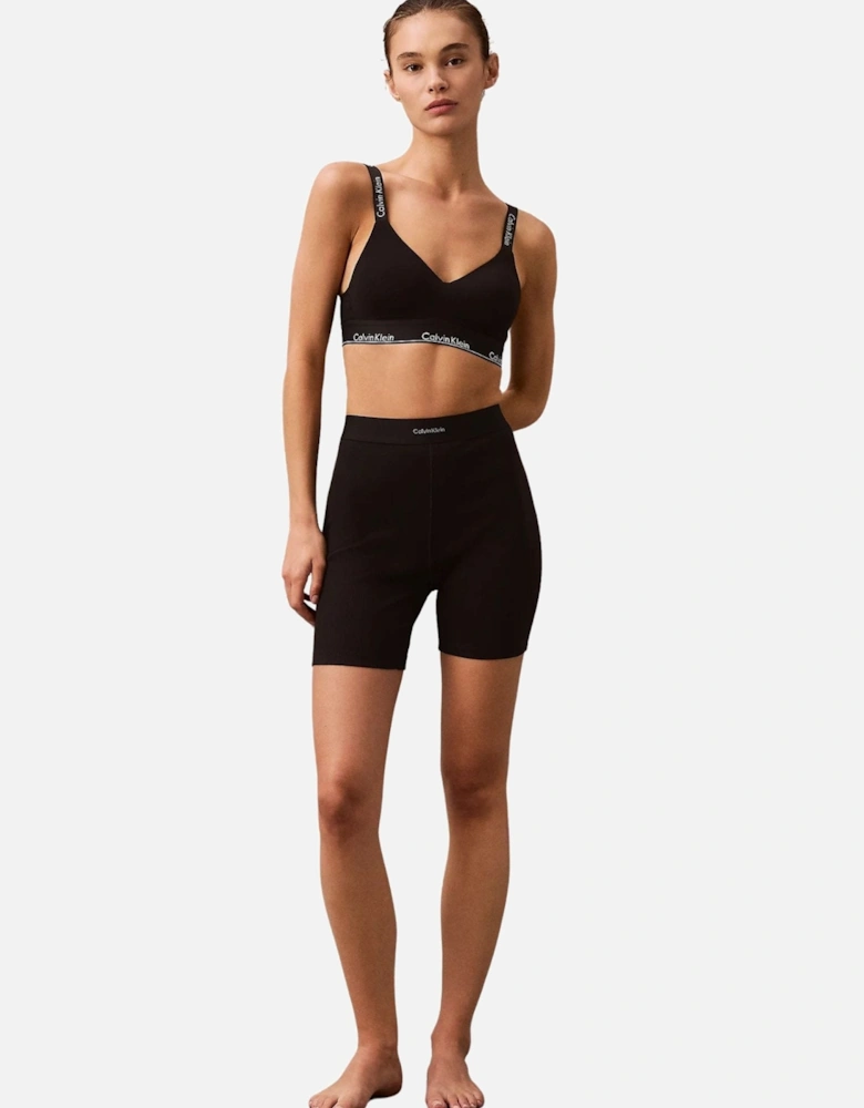 Women Modern Rib Cycling Shorts, Black