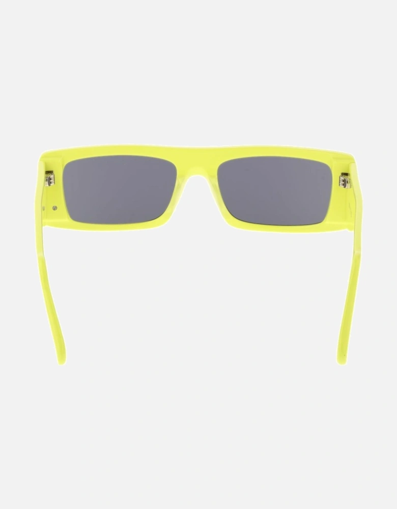 Full-Rim Rectangle Sunglasses with Grey Lenses Unisex - Green