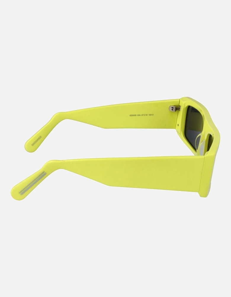 Full-Rim Rectangle Sunglasses with Grey Lenses Unisex - Green