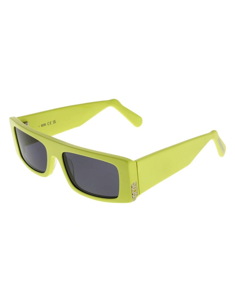 Full-Rim Rectangle Sunglasses with Grey Lenses Unisex - Green