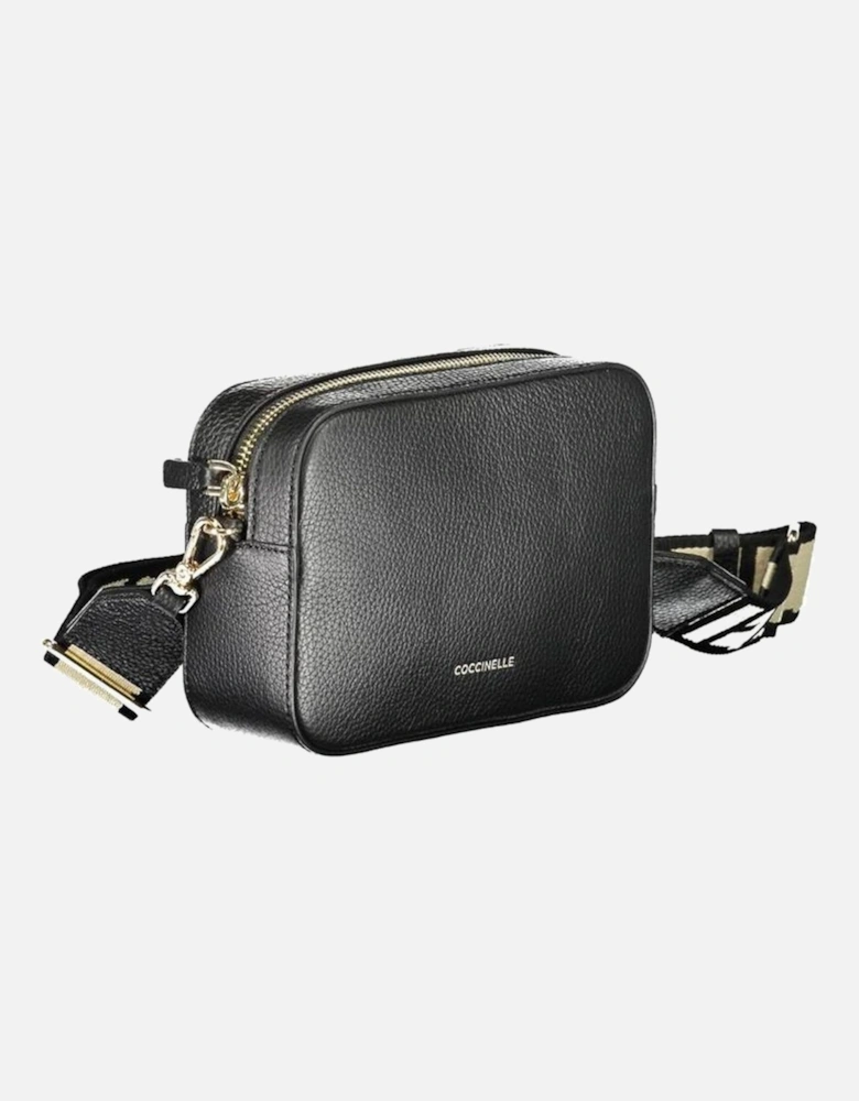 Contrasting Detail Shoulder Bag with Zip Closure Women - Black