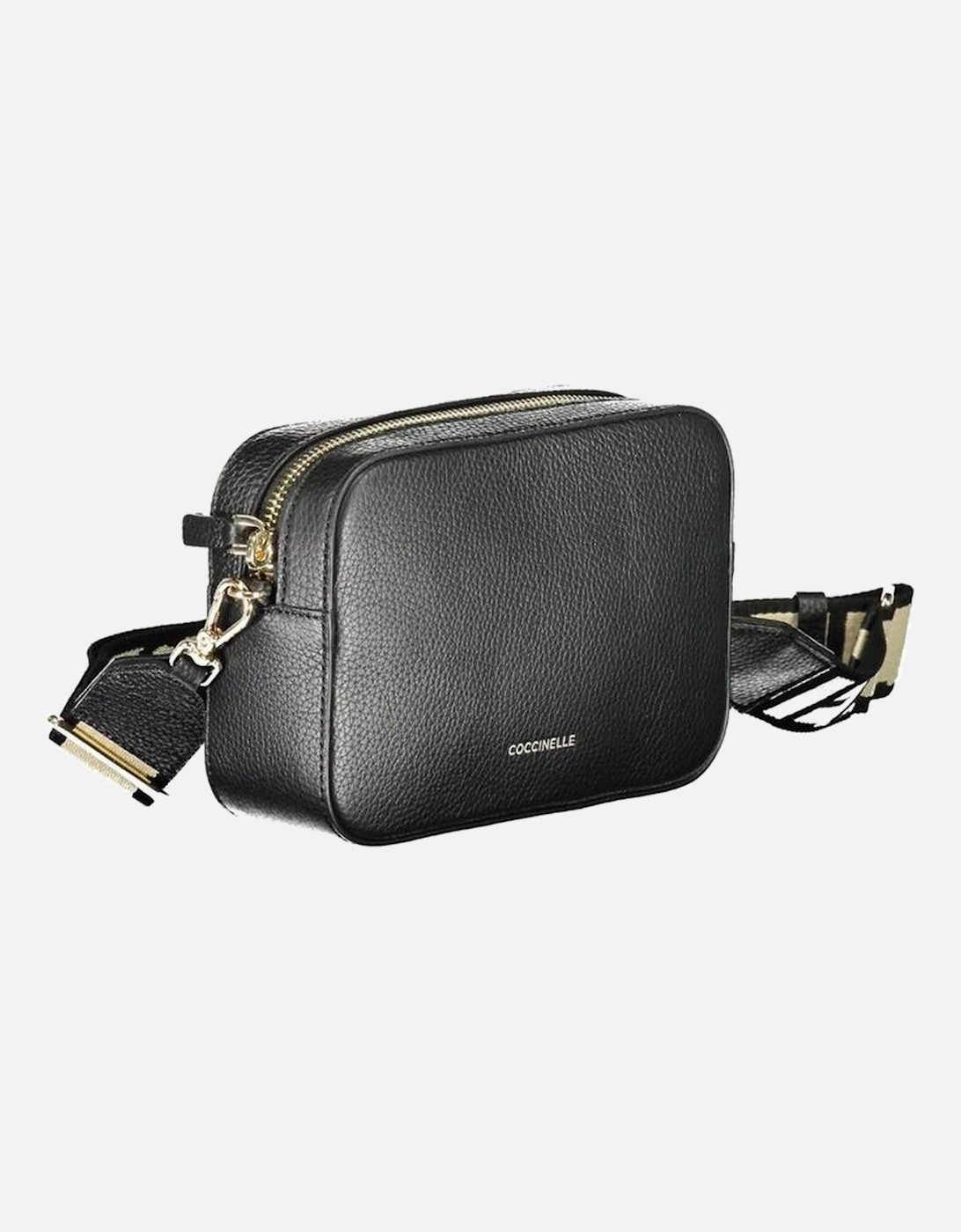 Contrasting Detail Shoulder Bag with Zip Closure Women - Black