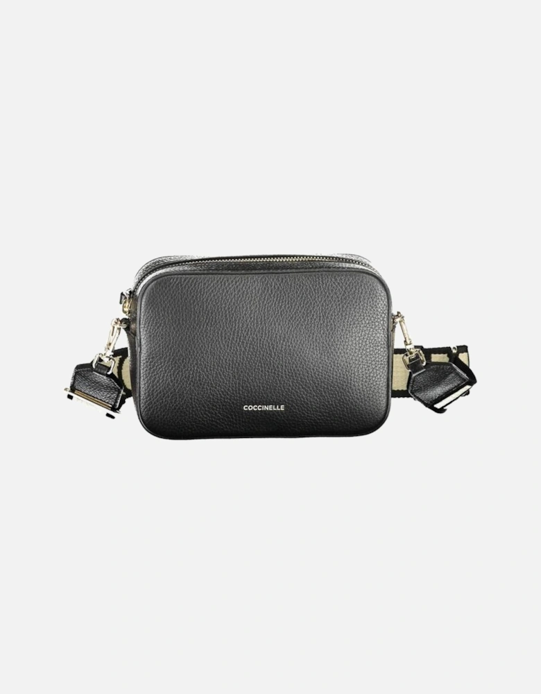 Contrasting Detail Shoulder Bag with Zip Closure Women - Black