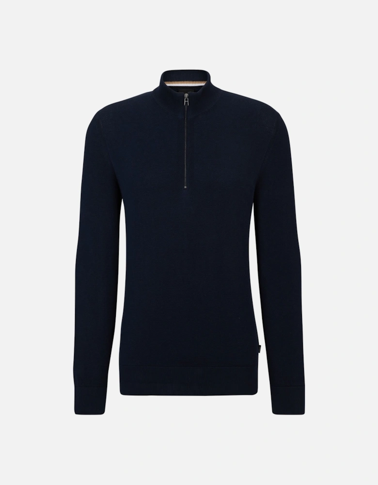 Boss Ebrando P Half Zip Knitwear Dark Blue