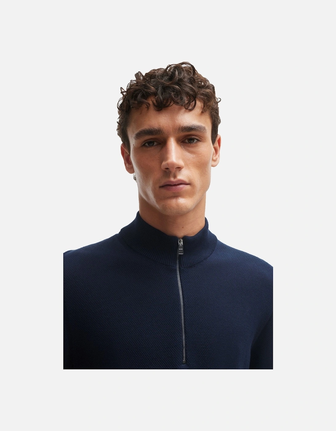 Boss Ebrando P Half Zip Knitwear Dark Blue