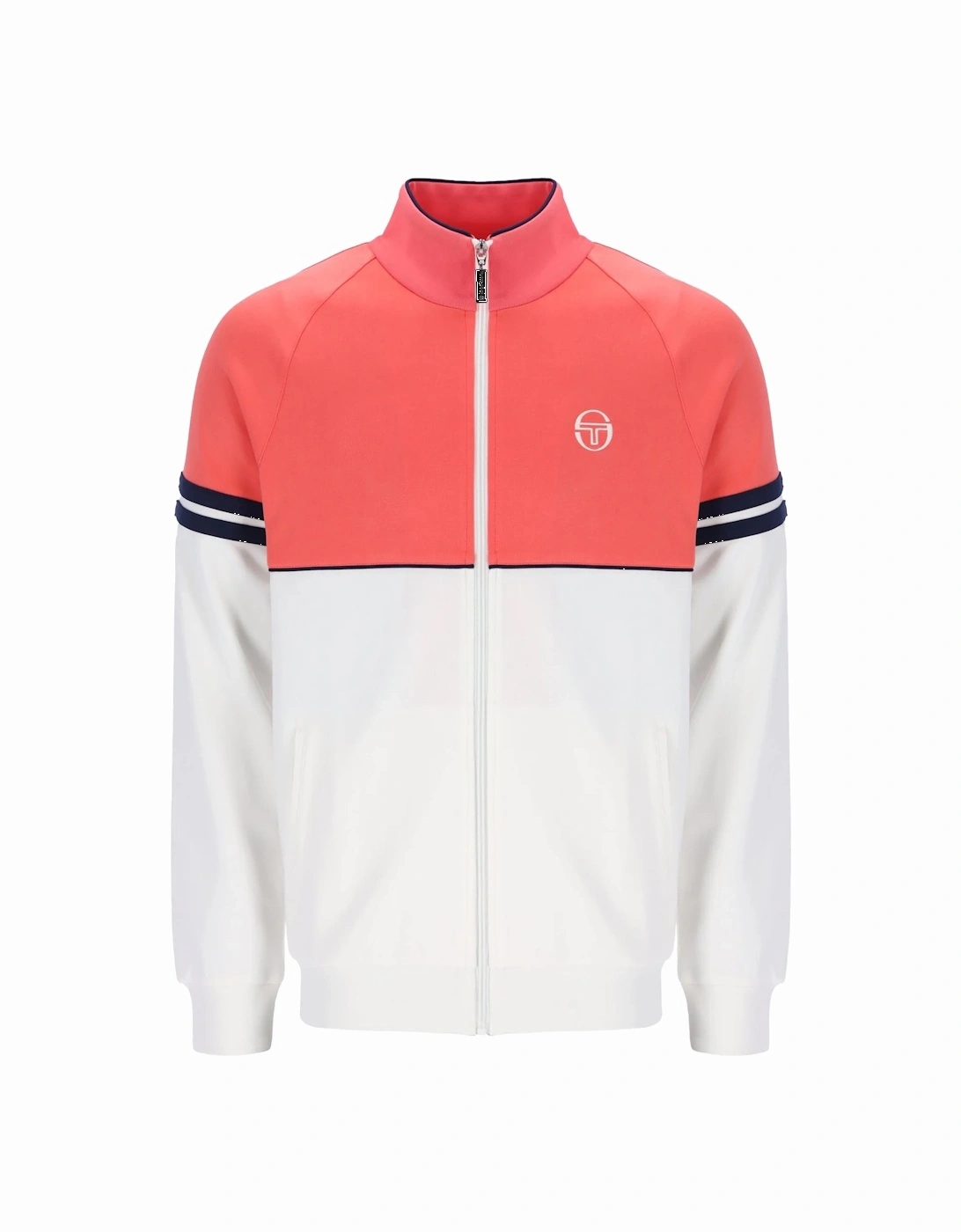 Mens Sergio Tacchini Orion Track Top Jacket Dubarry/Gardenia/Maritime Blue - White - Size: 38/Regular
