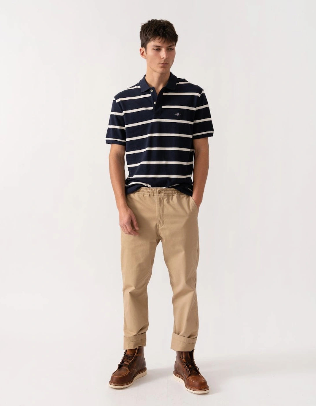 Mens Striped Polo