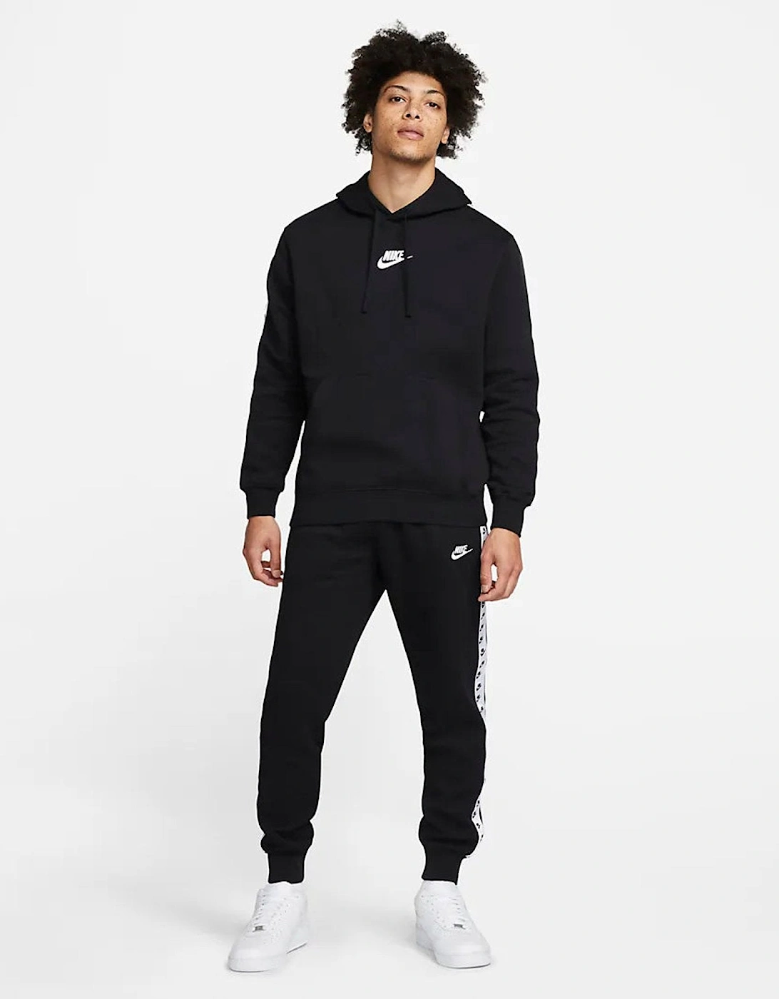 Nike Men's Black Tape Hooded Tracksuit - Size: 40/Regular