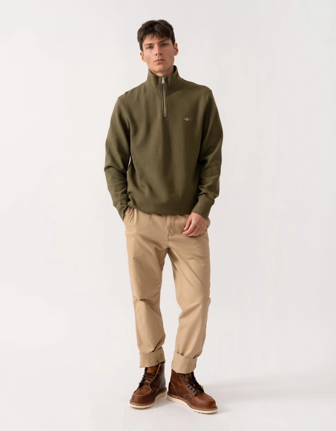 Mens Texture Half-Zip Sweatshirt