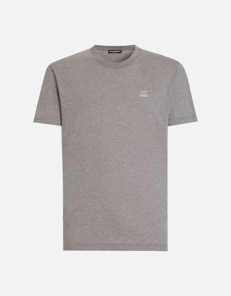 Plaque Cotton T-shirt Grey