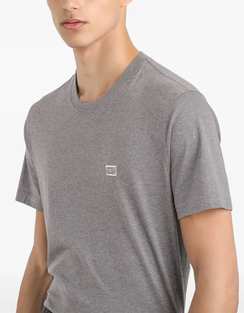 Plaque Cotton T-shirt Grey