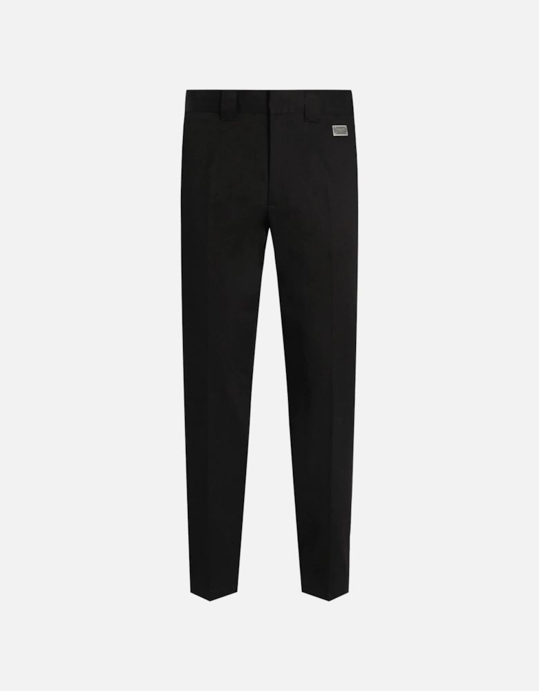 Plaque Cotton Pants Black