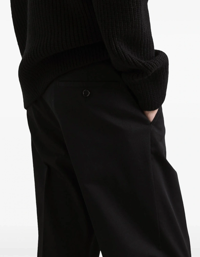 Plaque Cotton Pants Black