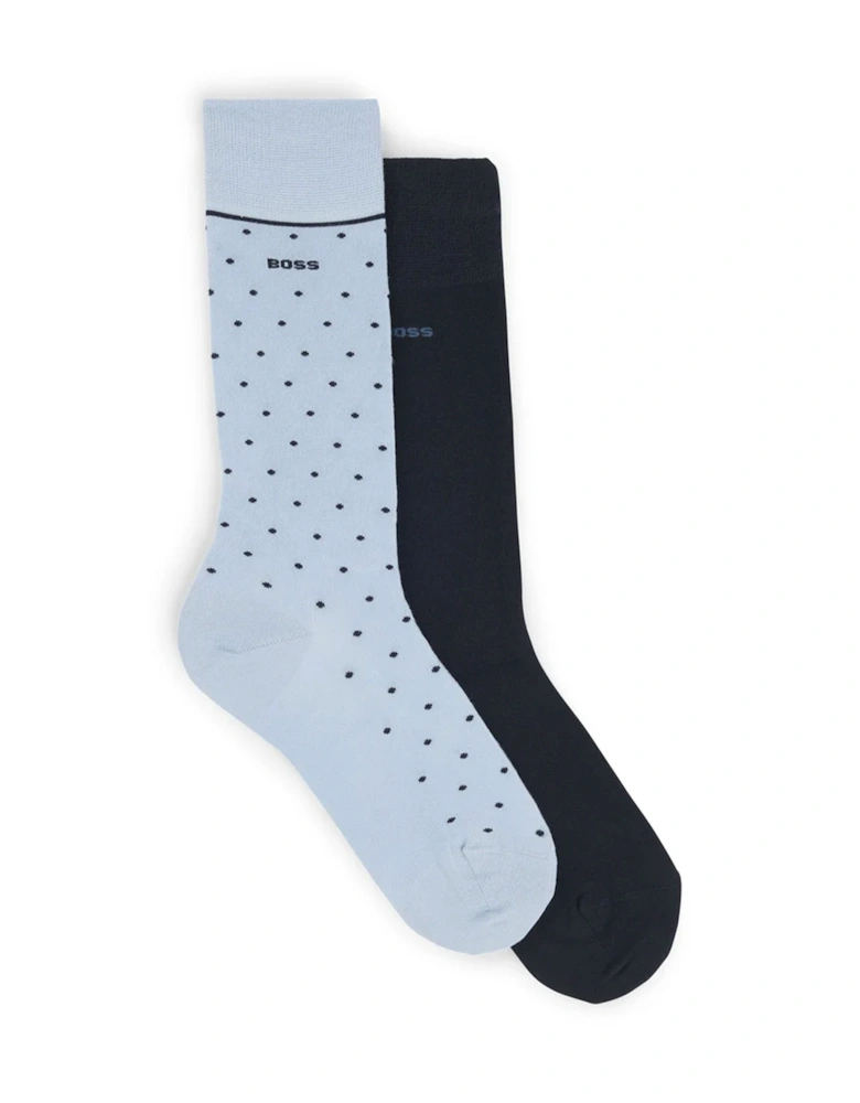 Boss 2p Rs Dot Bamboo Socks Light Pastel Blue