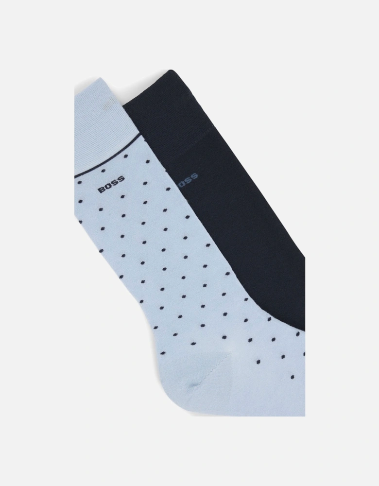 Boss 2p Rs Dot Bamboo Socks Light Pastel Blue