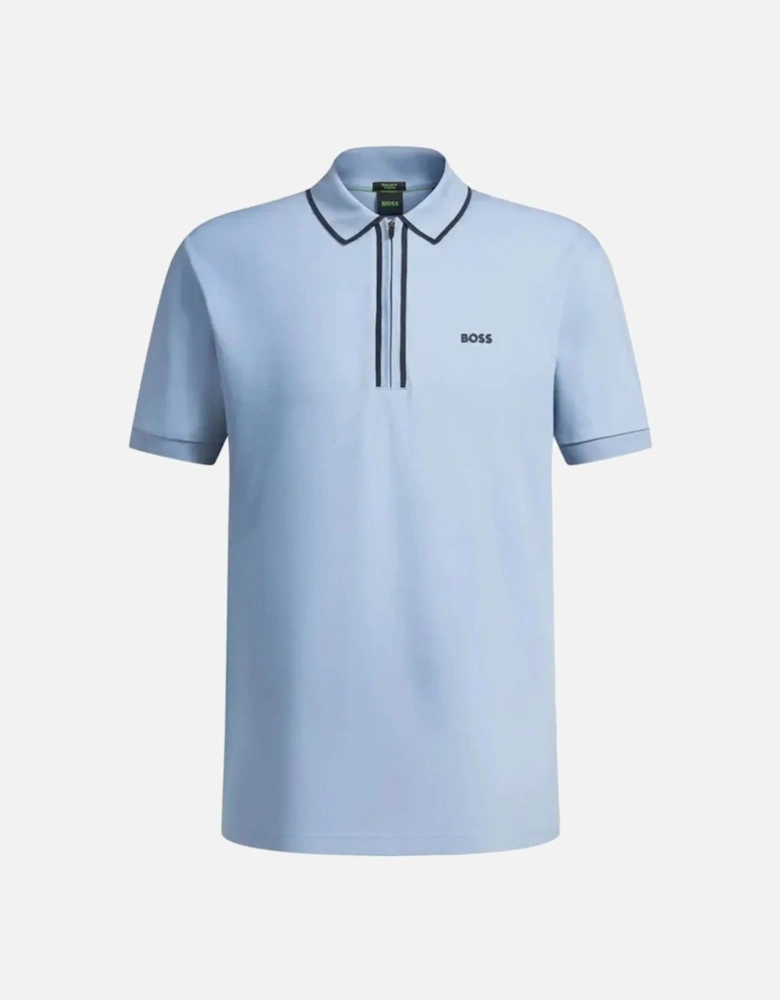 Boss Philix Tape Polo Shirt Open Blue