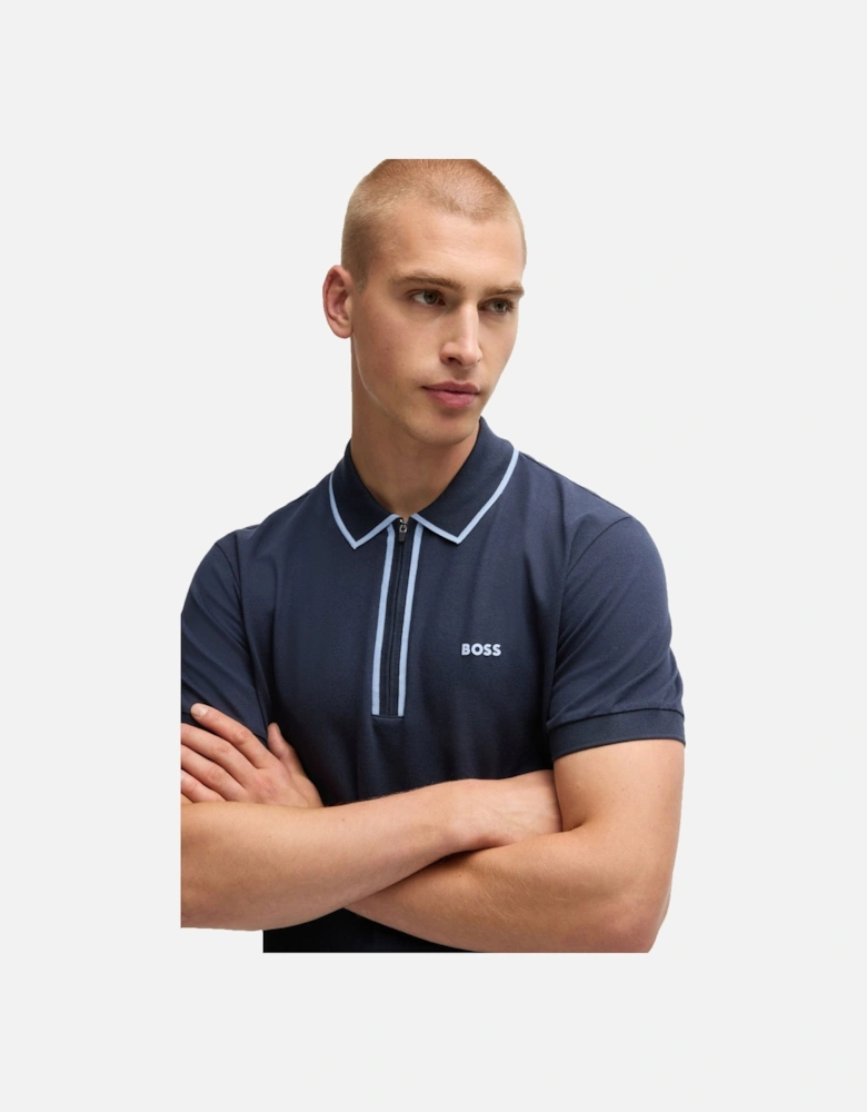 Boss Philix Tape Polo Shirt Dark Blue