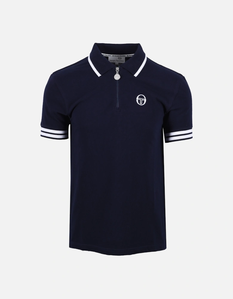 New Iceberg Zip Polo Navy/White